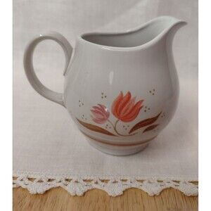 Franciscan Betsy Stoneware Cream Pitcher Tulips USA VTG 1979-1982 - RARE - EUC